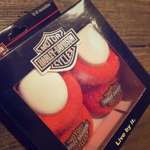 Harley-Davidson Baby Booties in Signature Orange